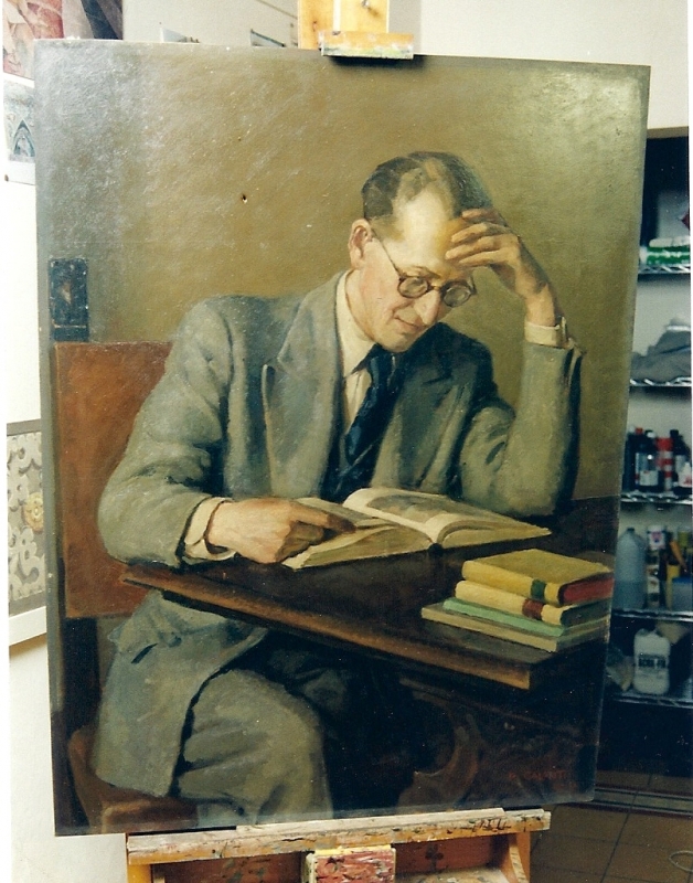Ritratto di Nino Castellani (Pietro Galanti 1885-1973) prima del restauro