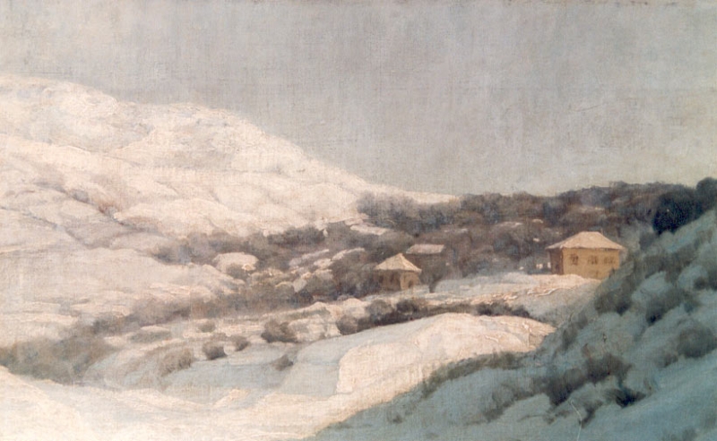 Paesaggio Innevato durante la pulitura