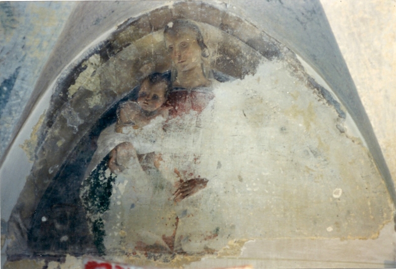 La Madonna col Bambino ed il cardellino (XV sec) Vincenzo Foppa prima del restauro