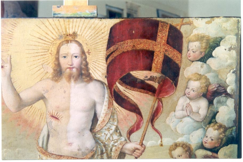 La Resurrezione di Cristo durante la pulitura