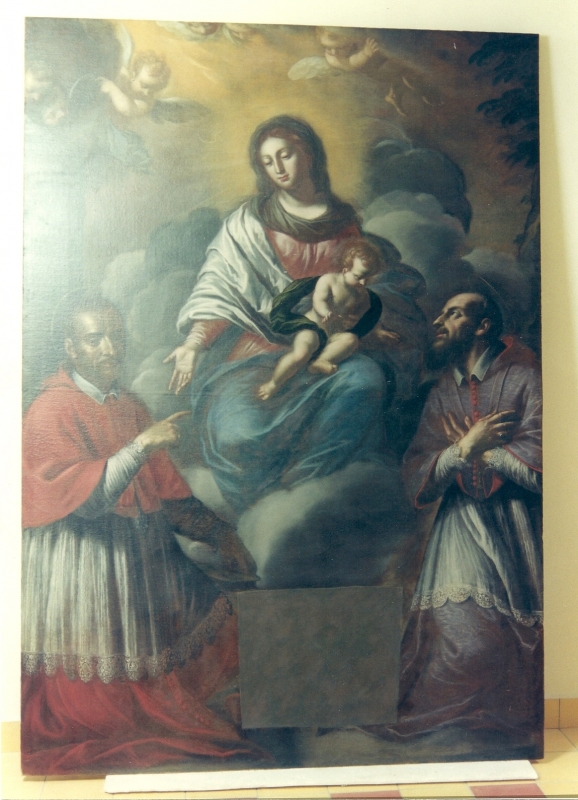 La Madonna col Bambino e Santi Carlo Borromeo e Francesco di Sales dopo il restauro